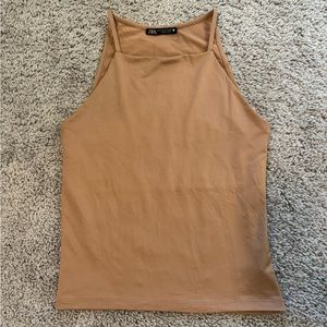 ZARA dusty coral halter top